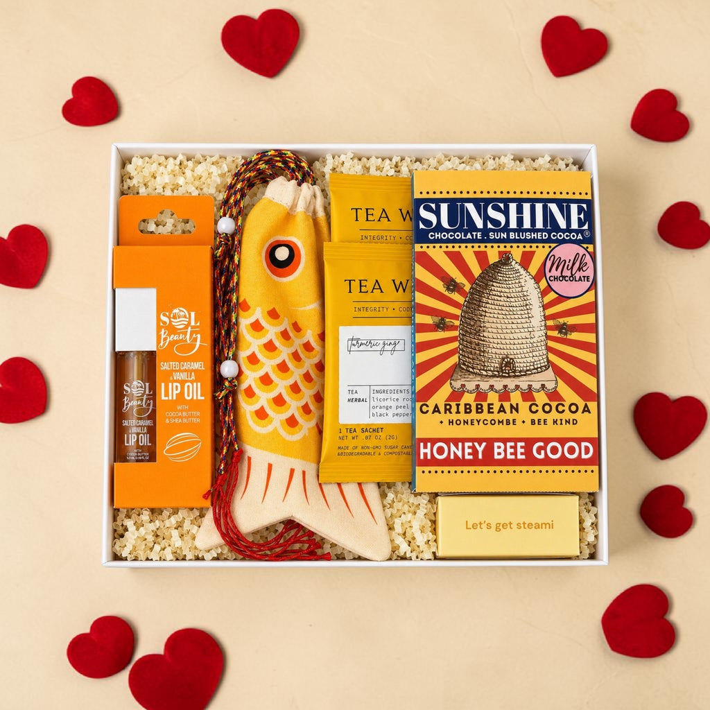 THE FLORIDA CRACKER GIFT BOX - SIGNATURE GIFT BOX WITH LIP OIL, PURSE, TEA, CHOCOLATE MELT BAR, SHOWER STEAMER