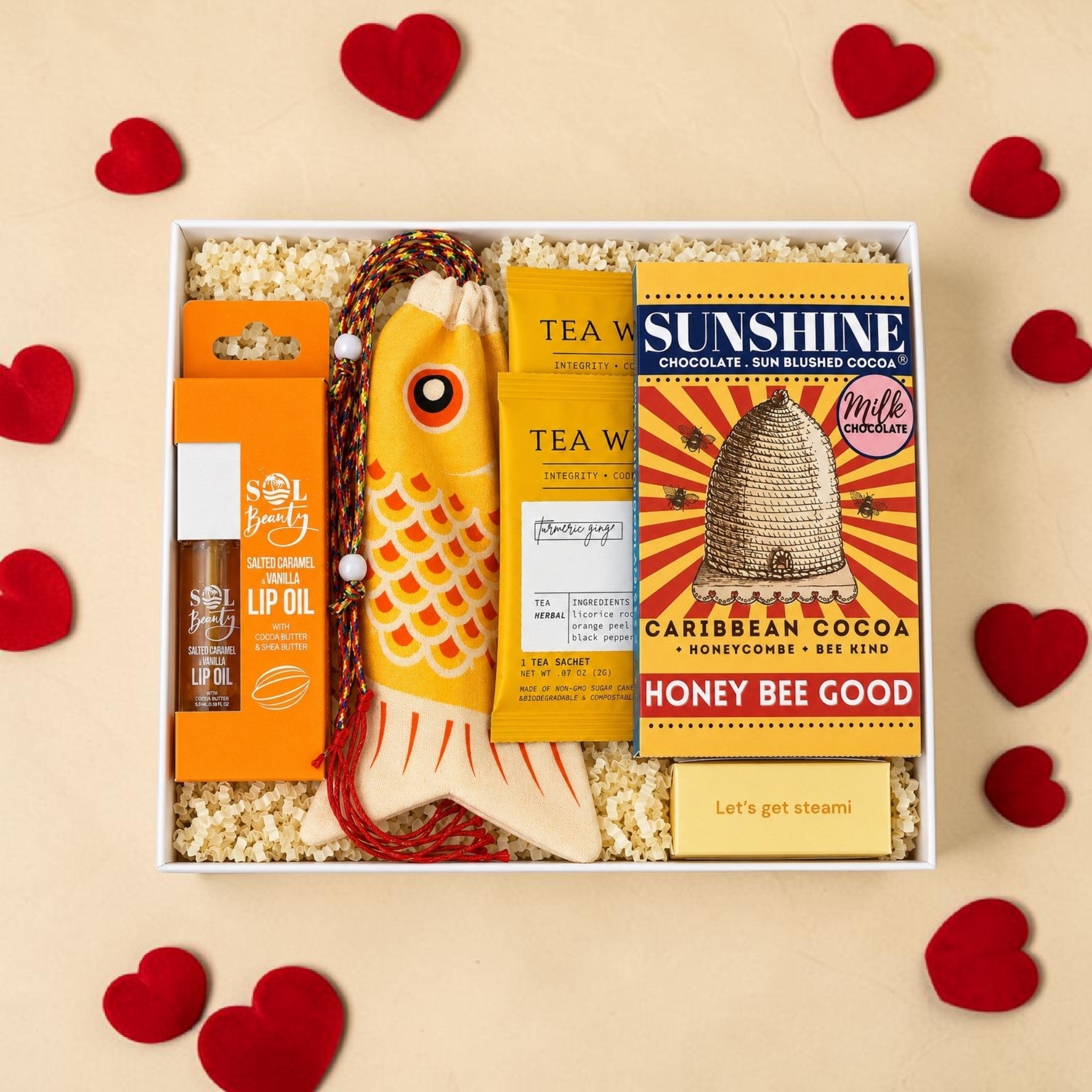 THE FLORIDA CRACKER GIFT BOX - SIGNATURE GIFT BOX WITH LIP OIL, PURSE, TEA, CHOCOLATE MELT BAR, SHOWER STEAMER
