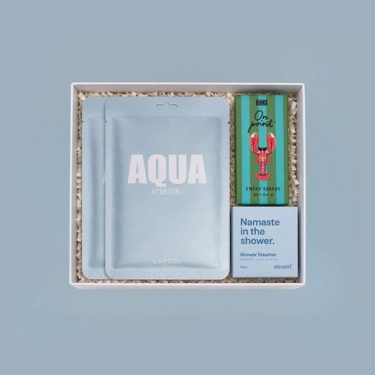 THE MARWARI - SIGNATURE GIFT BOX WITH LAPCOS FACIAL MASKS, EMERY BOARDS, SHOWER STEAMER